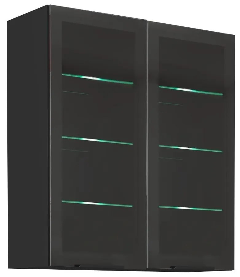 Horná kuchynská skrinka Arikona Monzesa Sobera 80 GS 90 2F (čierna) . Vlastná spoľahlivá doprava až k Vám domov. 1097044