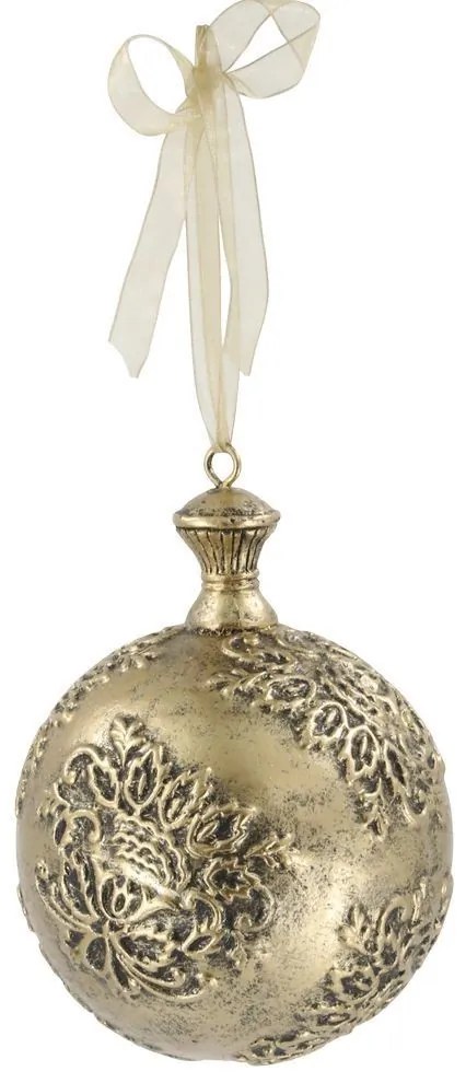 Mosadzná antik vianočná ozdoba gule Mossier - Ø 10*15 cm