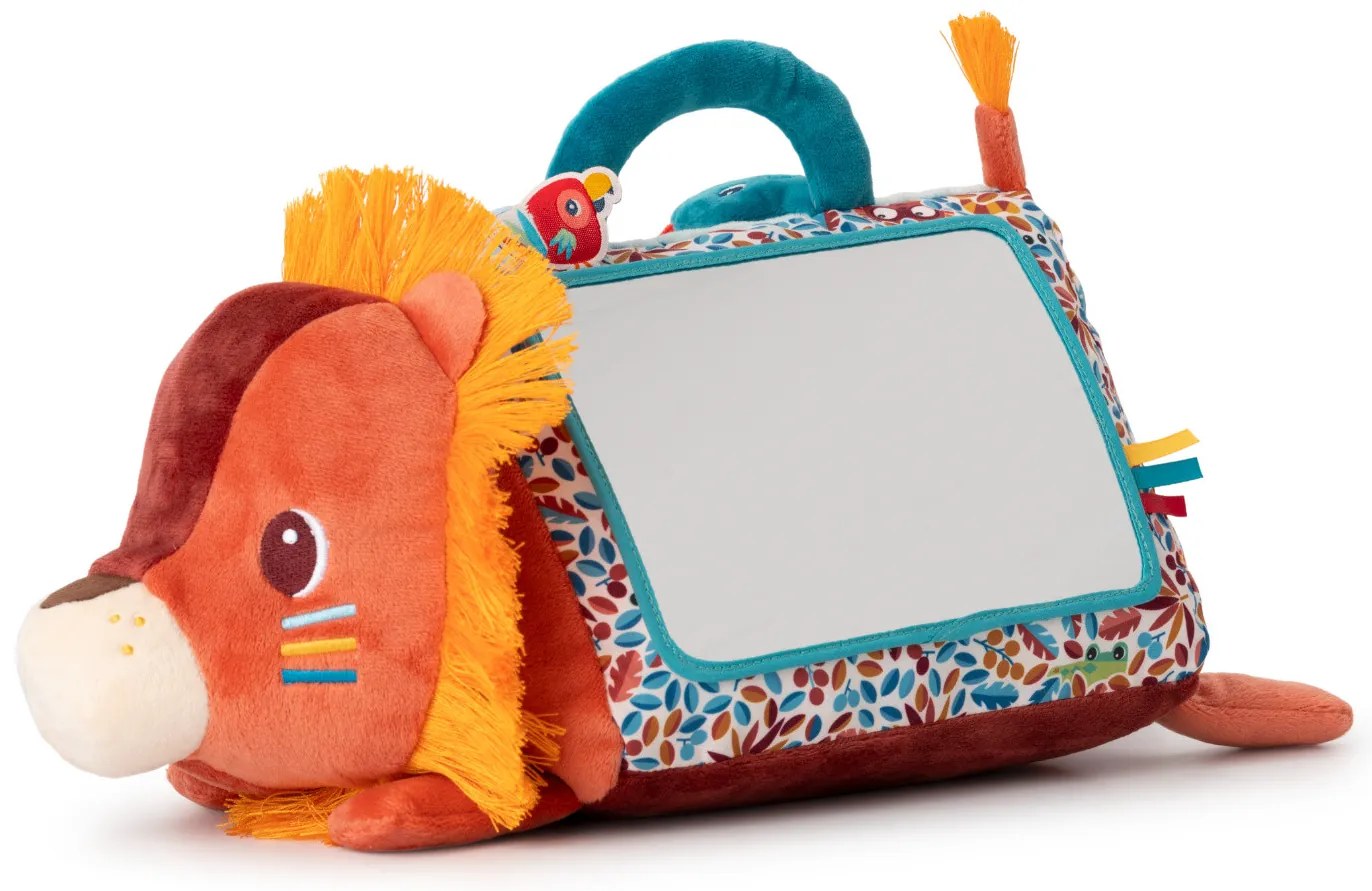 Lilliputiens - textilná hračka s aktivitami a zrkadielkom - lev Jack