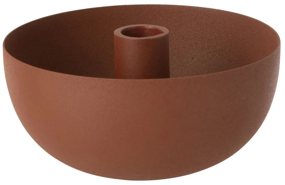 Terakotový kovový svietnik na úzke sviečky Terra - Ø 15*7,5cm