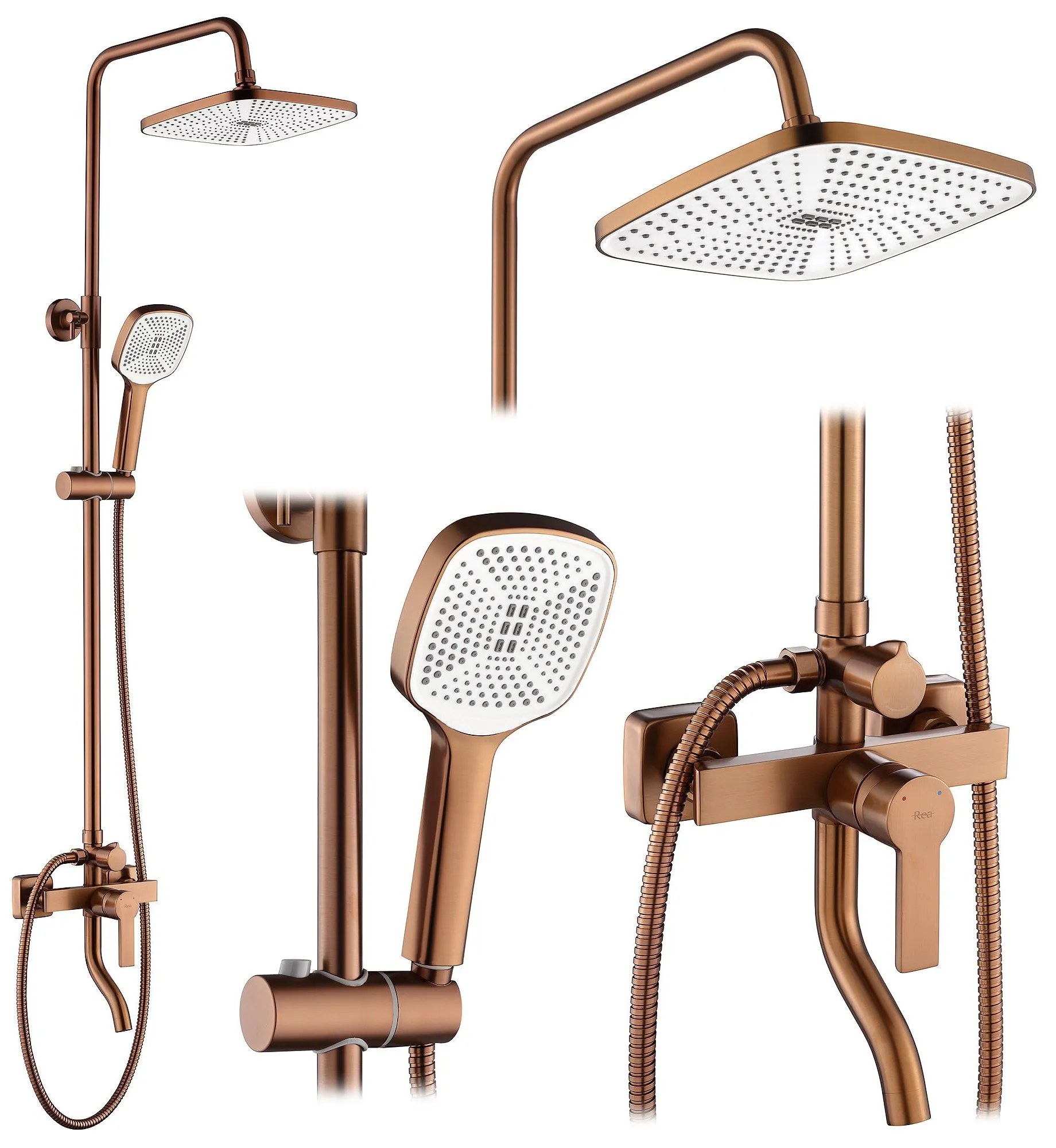 Rea Argus, sprchový set s vaňovou výlevkou, medená matná, REA-P3001