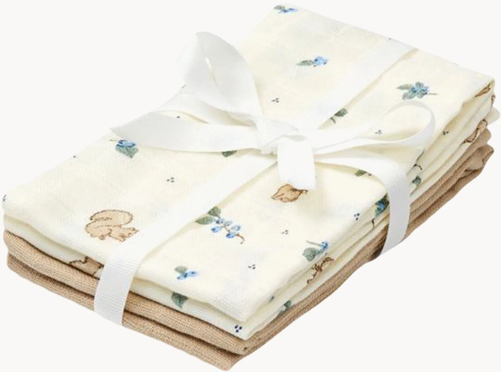 Detské mušelínové ručníky z organickej bavlny Blueberries, 4 ks