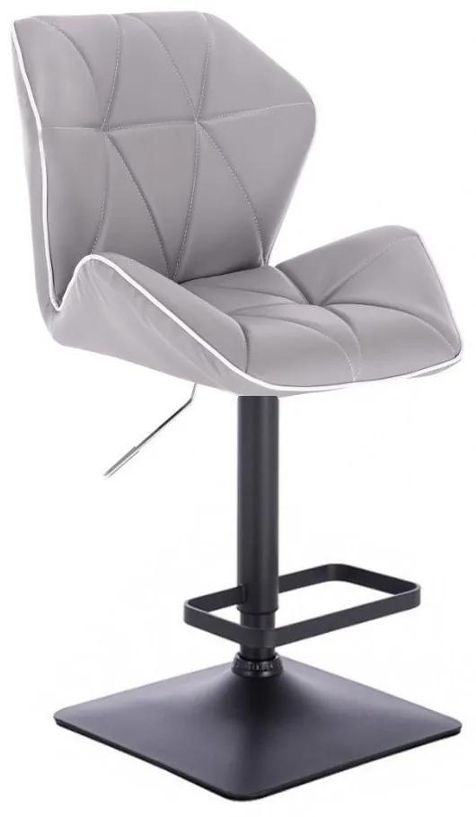 LuxuryForm DESIGN Barová stolička MILANO MAX na čiernej hranatej podstave - šedá