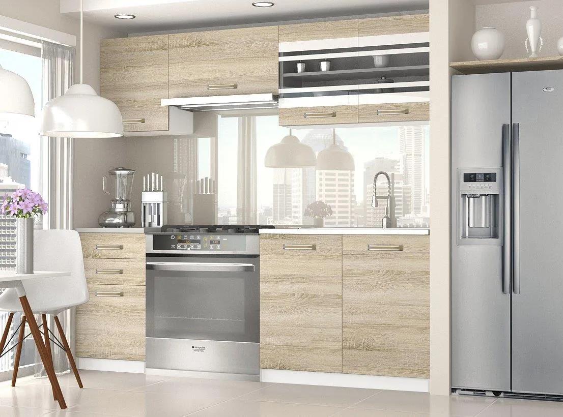 Kuchynská linka Belini 120 cm dub sonoma s pracovnou doskou Alina TOR ALINA/3/WT/DS/0/F