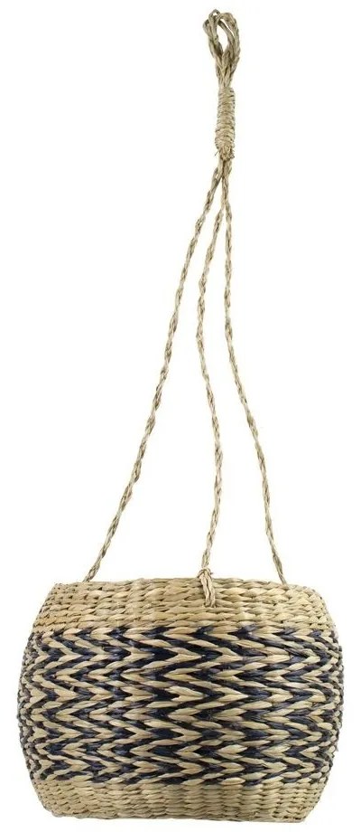 Zavesený kvetináč z morskej trávy Zigzag - Ø 28*18cm