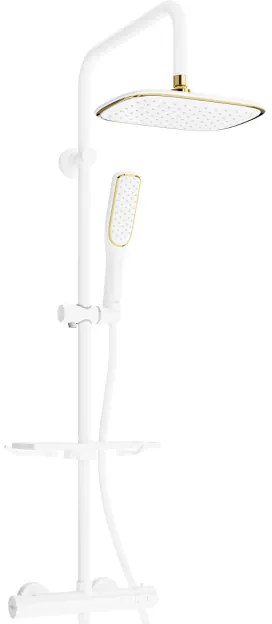 Mexen KT49 sprchový set s termostatickou batériou Kai, biela-zlatá, 771504993-25