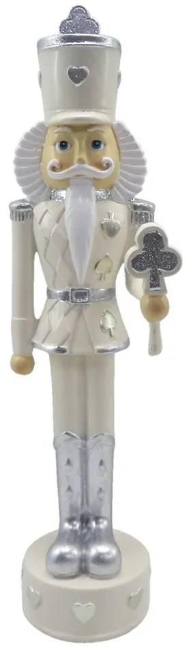 Béžová dekorácia socha Luskáčik s trojlístkom - 9*9*35 cm