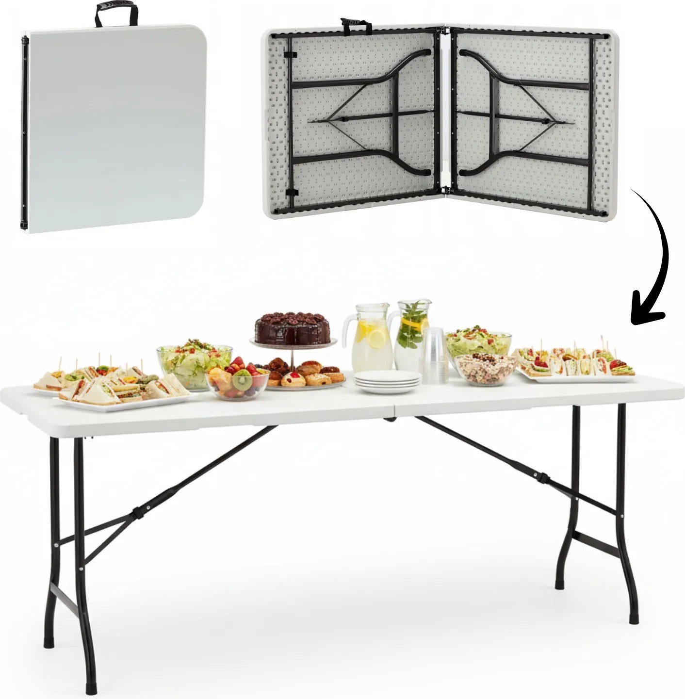 SKLADACÍ TURISTICKÝ/KATERINGOVÝ STÔL 180 x 70 x 74 CM *9606