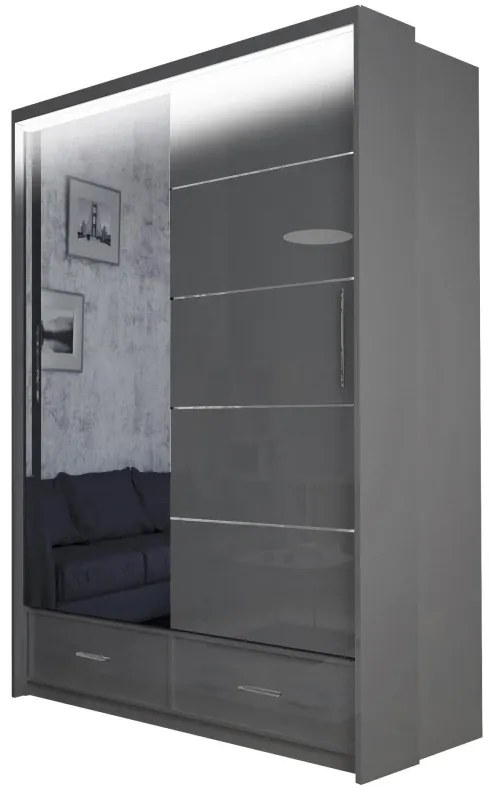 Šatníková skriňa Multi 150, sivá