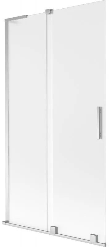 Mexen Velar L, 2-krídlová posuvná vaňová zástena 100 x 150 cm, 8mm sklo námraza, chrómová, 896-100-003-31-01
