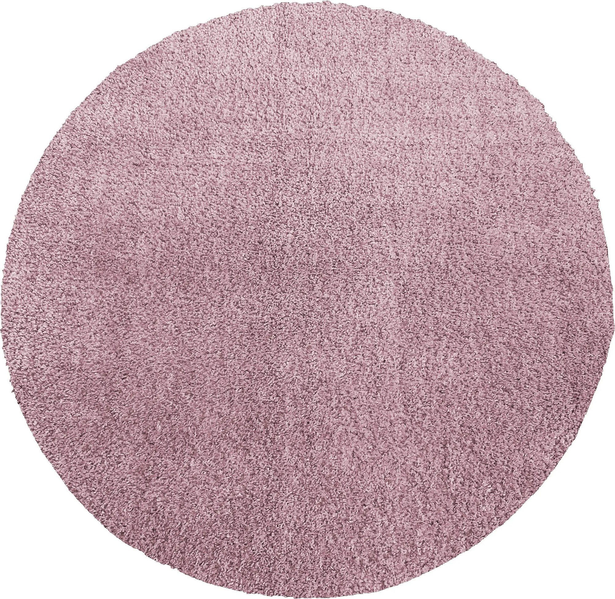 DY Okrúhly ružový shaggy koberec Kamel Rozmer: 140 cm