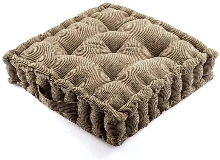 Sedací vankúš na zem DANDY manšestr khaki sada 4 ks