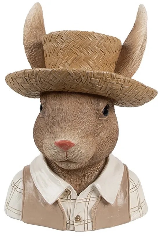 Dekorácia králik v slamáku - 15*15*25 cm