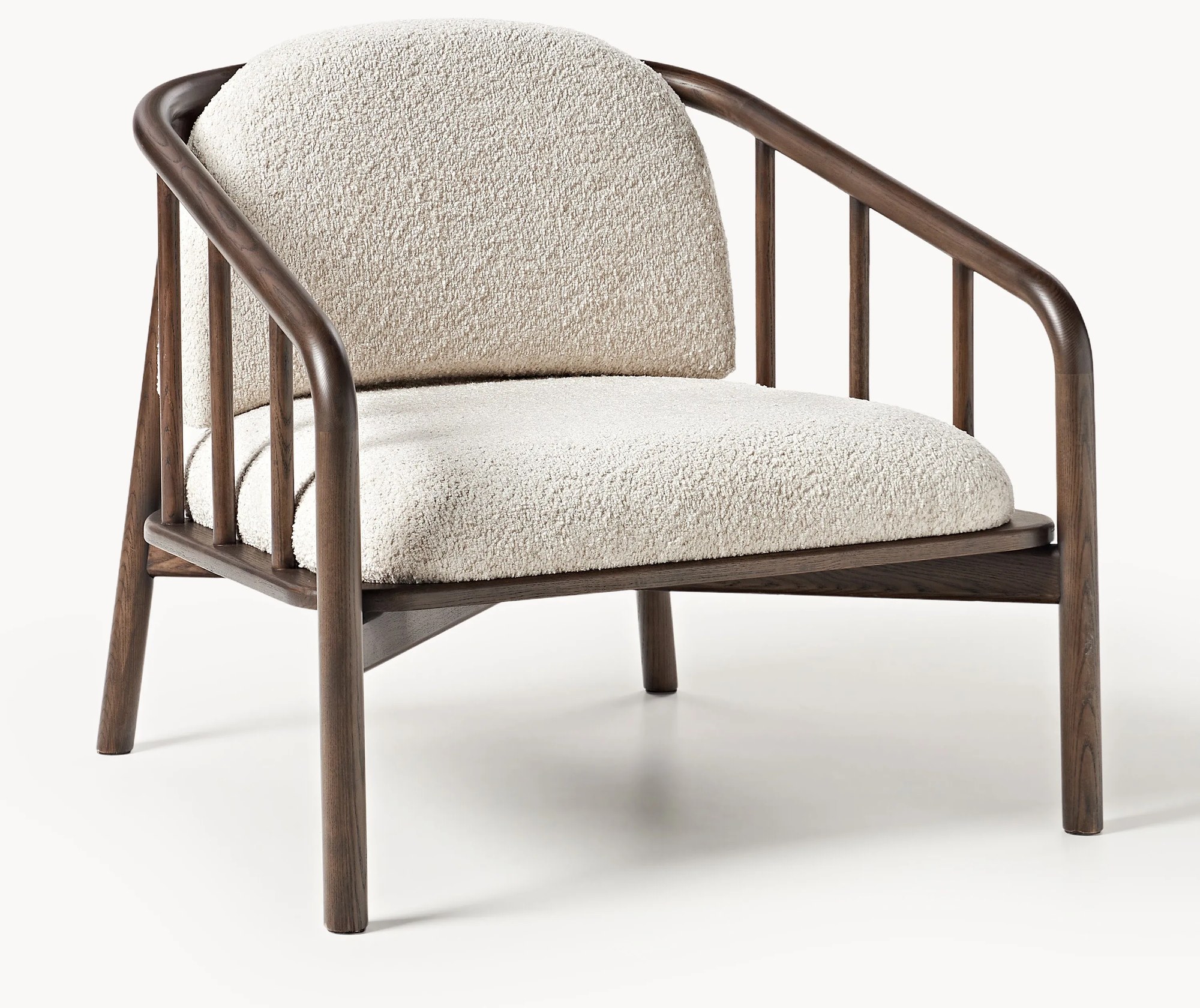 Kreslo z jaseňového dreva's plyšovým čalúnením Balin