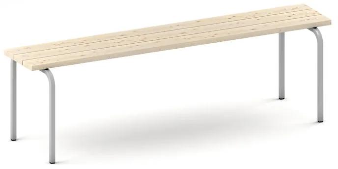 Šatníková lavička, sedák - laty, sivé nohy, 1500 mm