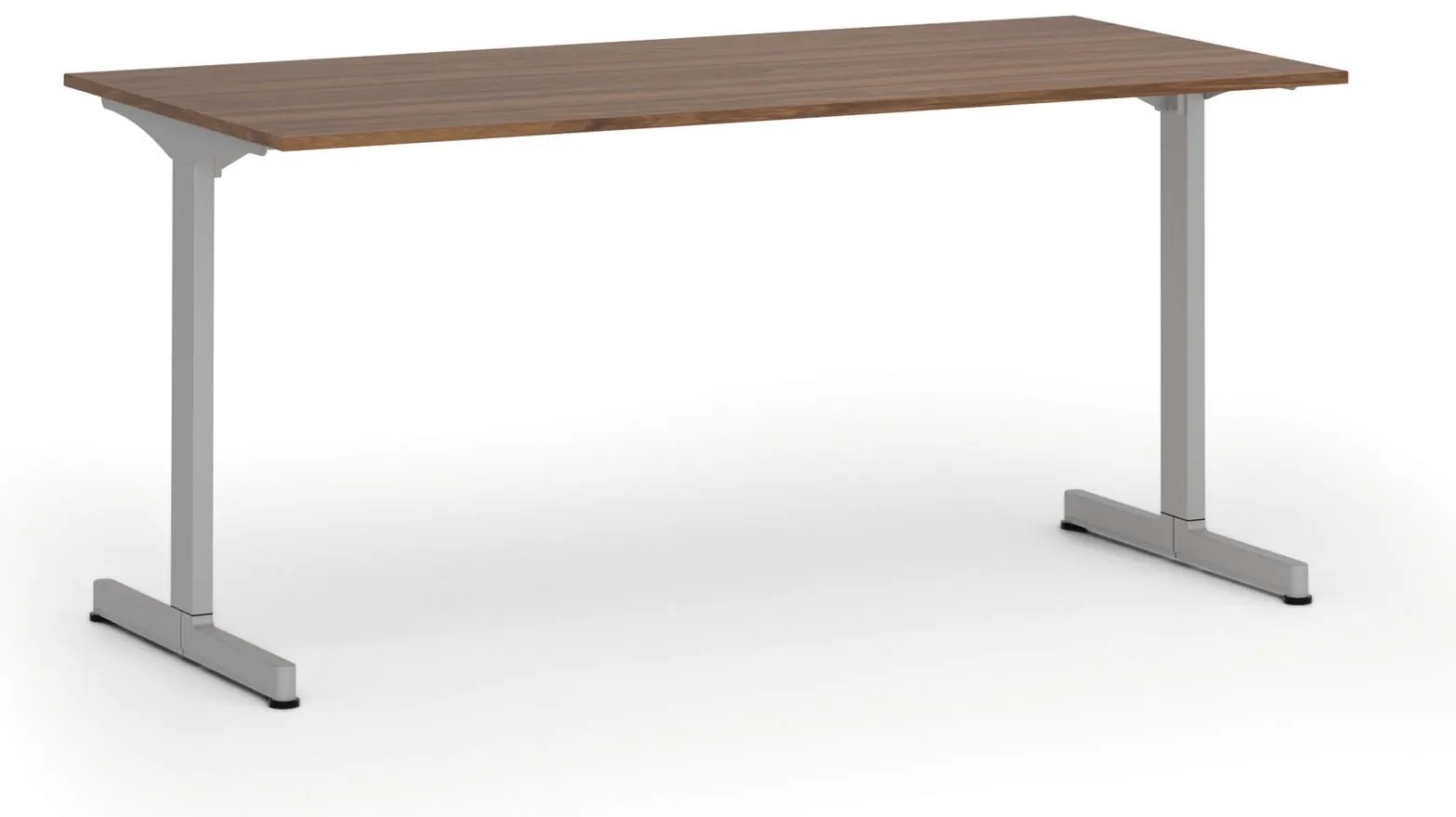 Kancelársky stôl PRIMO BETA, 160x80 cm, sivá podnož, orech