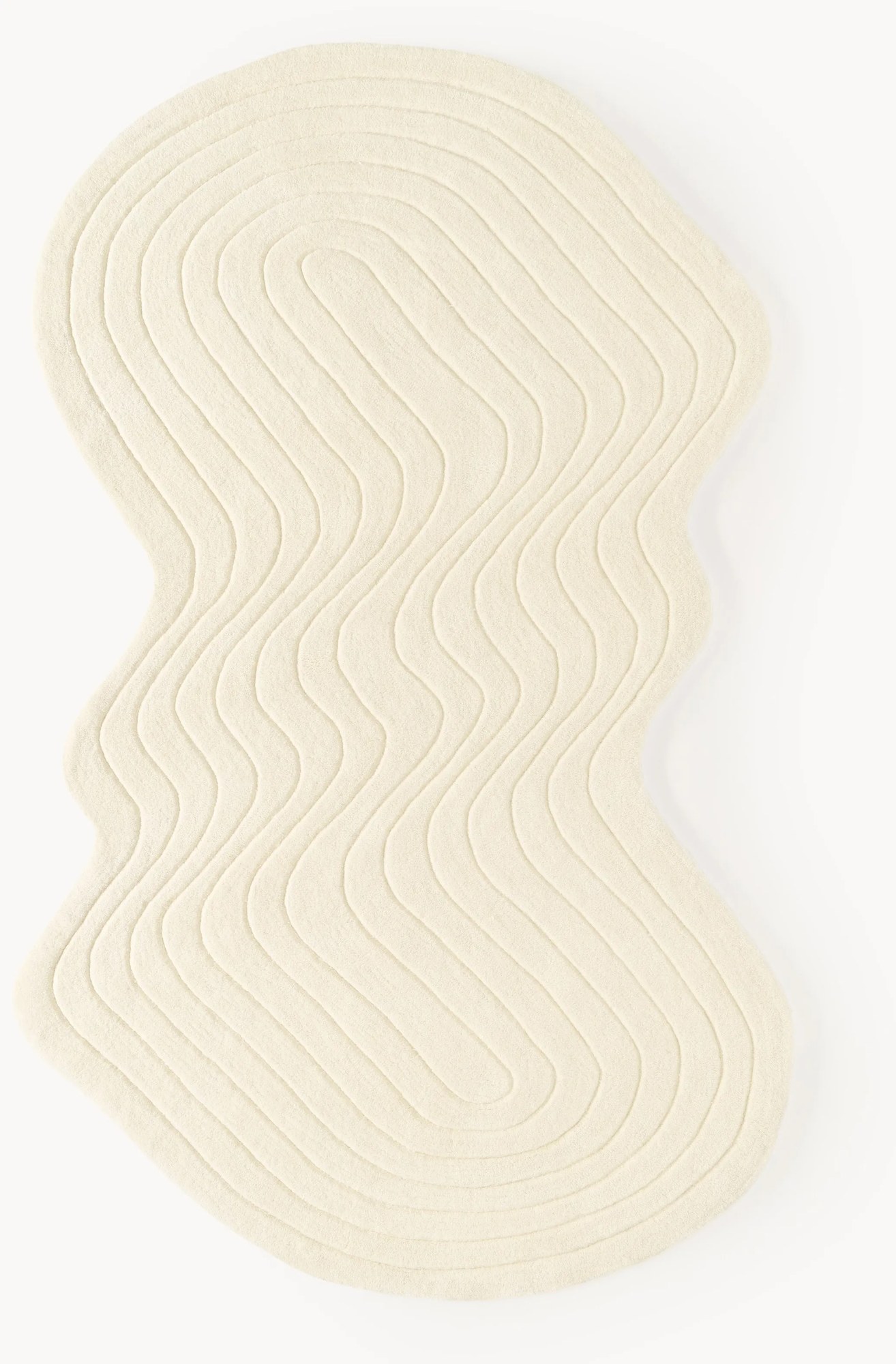 Ručne tuftovaný vlnený koberec v organickom tvare Aliza