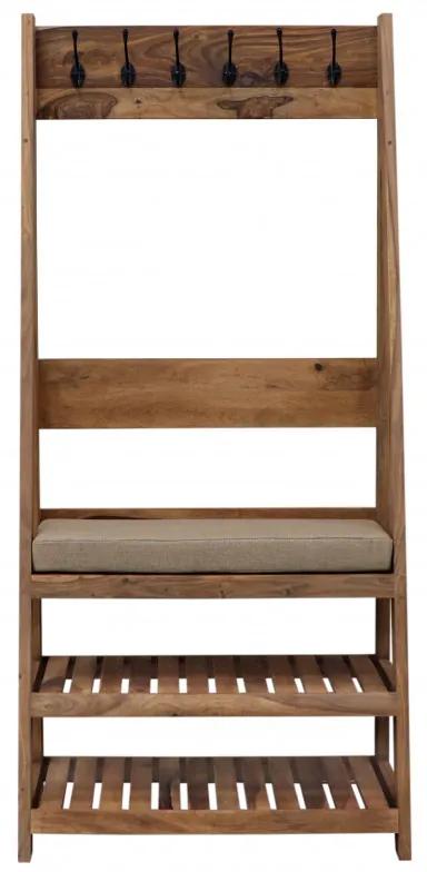 Vešiak Rami s 6 háčikmi 80x175x40 indický masív palisander Natural
