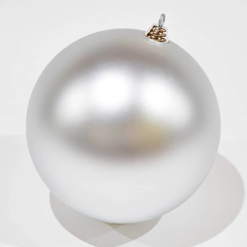 DECOLED Plastová guľa, 30 cm, strieborná, matná