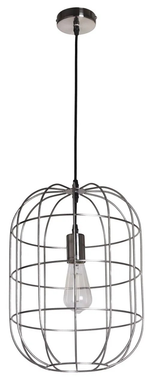 Strieborné závesné kovové svetlo Olaf - Ø 30*41 cm