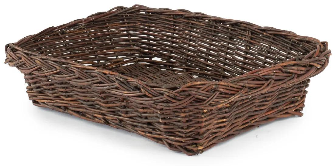 Košík hranatý tmavé prútieš. 40 x hl. 30 x v. 9
