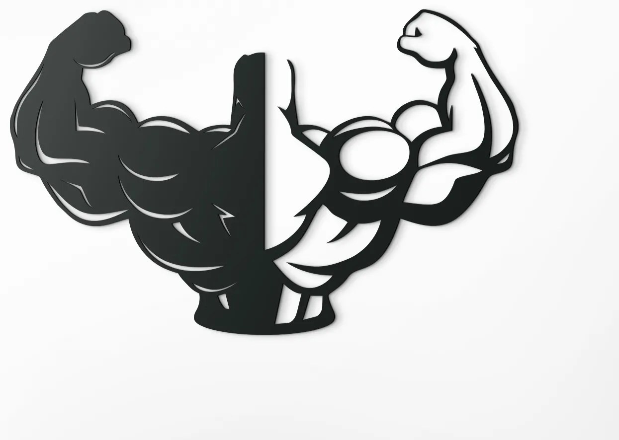drevko Drevená nálepka na stenu Fitnesák Rozmer obrazu: 28,5 x 44,5 cm, Farba dekorácie: Čierna