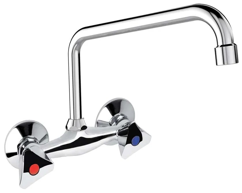 Mereo Mereo, Drezová nástenná batéria, Kasia, s U ramienkom rúrkovým ø 18 mm - 230 mm, chróm, MER-CBS301A04