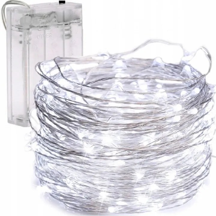 Vianočný svetelný reťazec 50 LED, studená biela