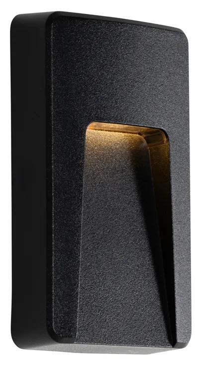 Vonkajšia nástenná lampa čierna obdĺžniková vrátane LED IP65 - Gem