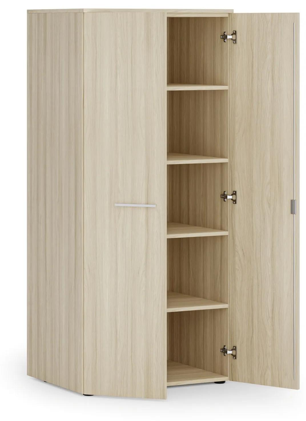 Kancelárska policová skriňa PRIMO WOOD s dverami, 1781 x 800 x 600 mm, dub prírodný