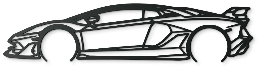 drevko Obraz Lamborghini 22 Aventador SVJ Rozmer obrazu: 20,5 x 86 cm, Farba dekorácie: Čierna