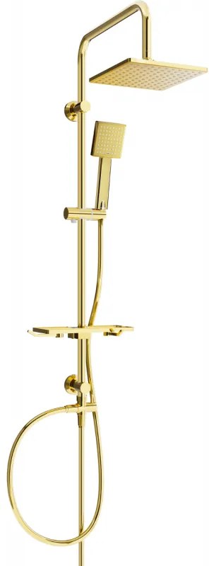 Mexen sprchový set T45 s hornou hlavicou štvorcovou, zlatá, 798454593-50