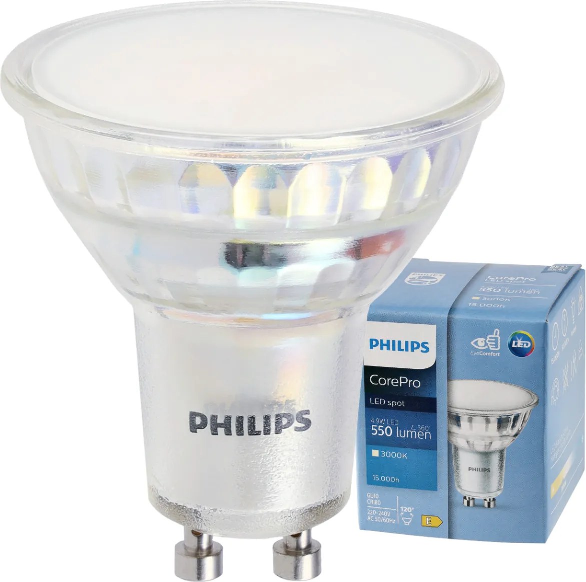 LED žiarovka Philips GU10 - 4,9 W - 550 Lm - teplá biela - CorePro Premium