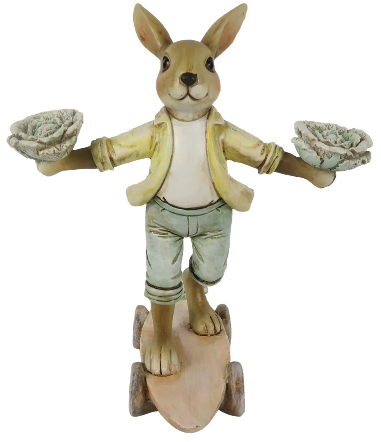 Dekorácie králik na skateboarde s kelom - 14 * 11 * 16 cm