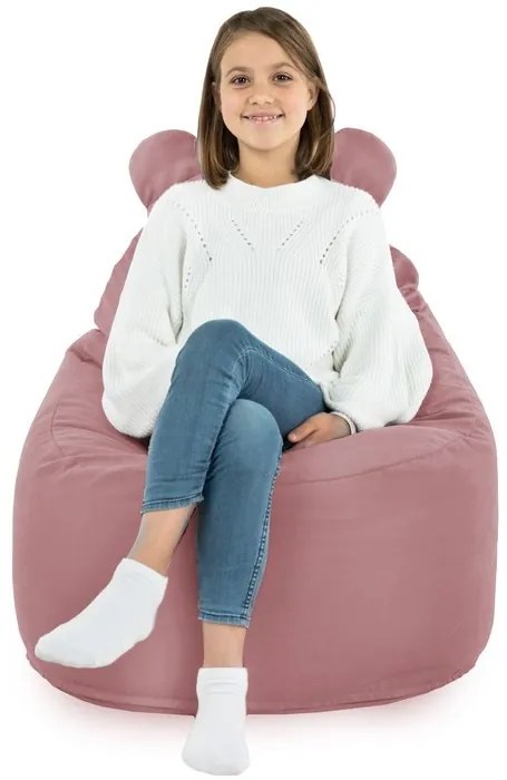 Detské kreslo Sako TEDDY – mäkké plyšové kreslo pre najmenších Farba: Púdrovo-ružový
