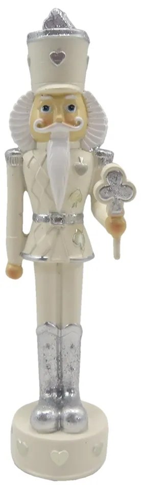 Béžová dekorácia socha Luskáčik - 4*4*17 cm