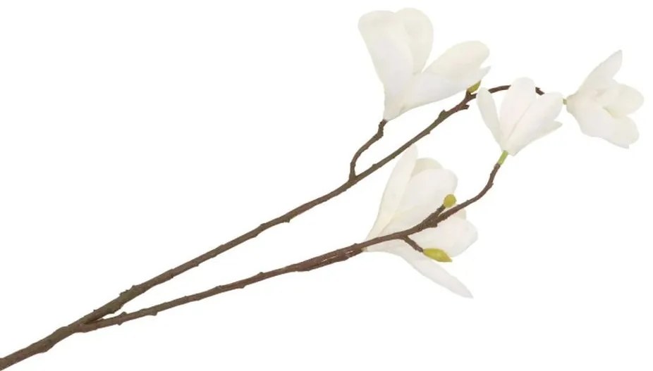 Dekorácia umelá vetvička Magnólie s bielymi kvetmi - 15*7*84 cm
