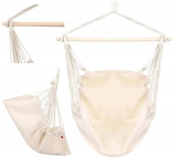 Brazílske závesné hojdacie kreslo Porto béžove 10146