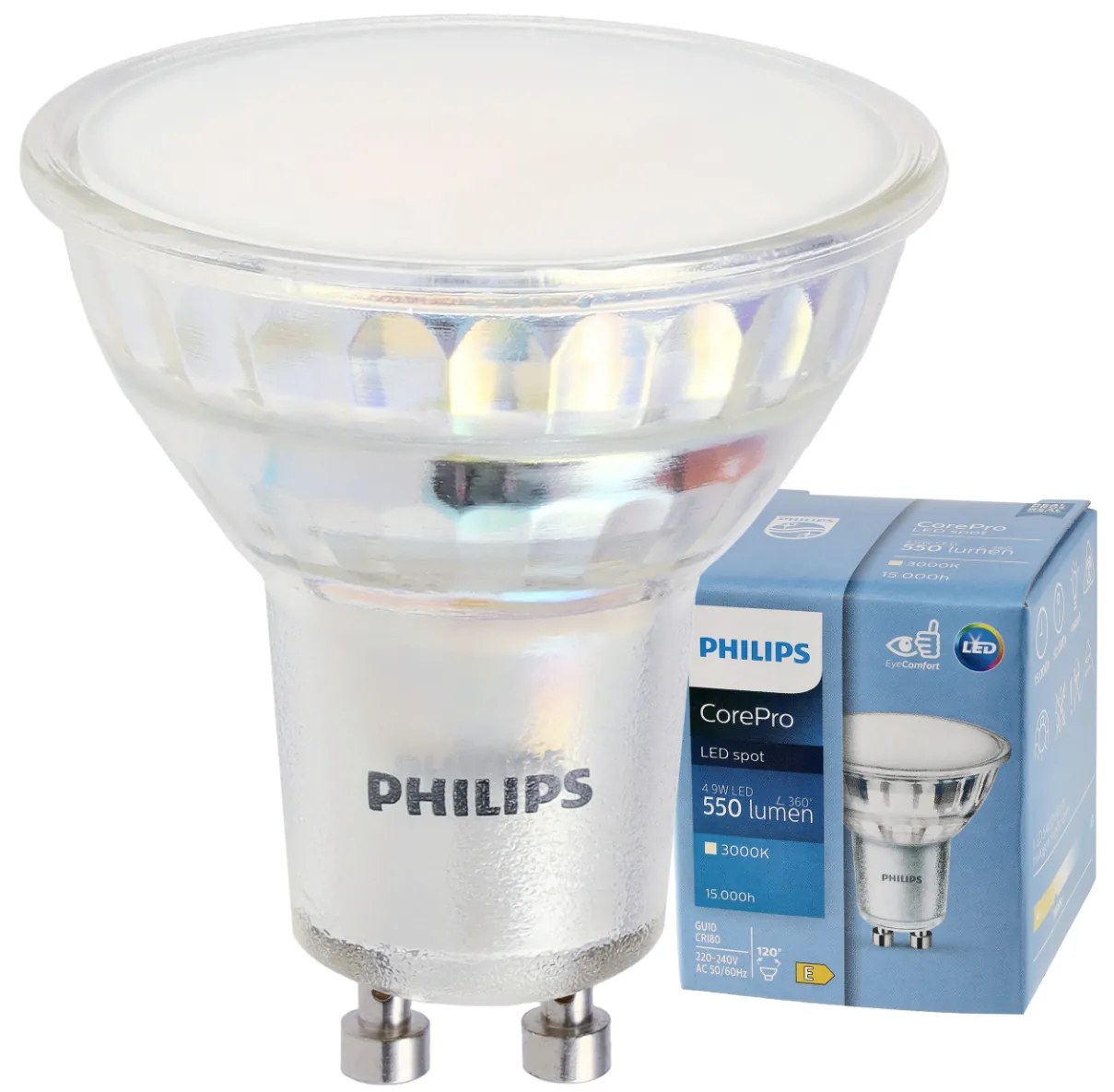 LED žiarovka Philips GU10 - 4,9 W - 550 Lm - teplá biela - CorePro Premium