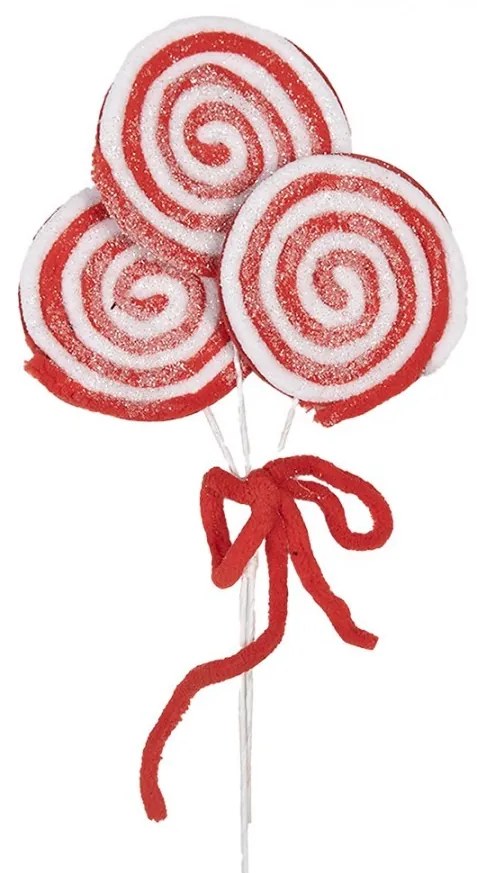 Bielo-červený vianočný zápich lízanky Lollipop - 15*1*30 cm