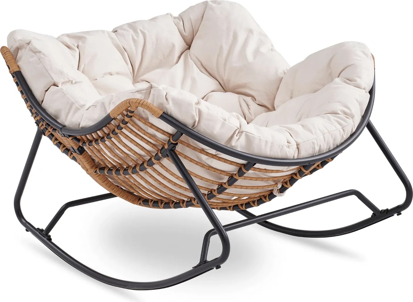 PROXIMA.store - Dizajnové hojdacie záhradné kreslo ELTON FARBA: béžová