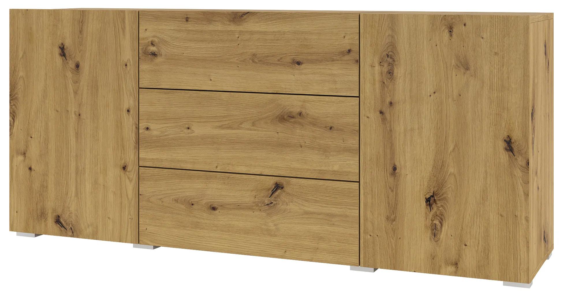 Komoda Avernic Typ 26 (čierna + dub artisan). Akcia -20%. Vlastná spoľahlivá doprava až k Vám domov. 1042059
