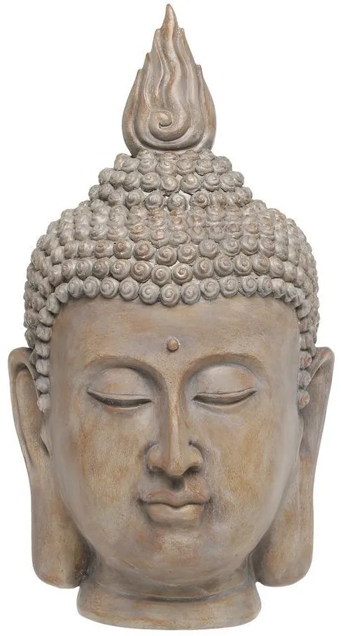 Béžová antik dekorácia hlava Budha - 21*22*40 cm