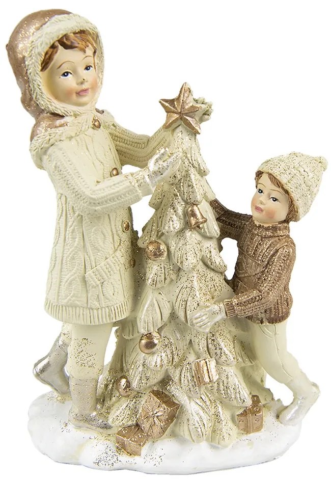 Vianočné dekorácie deti pri stromčeku - 10*5*14 cm