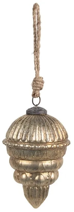 Zlatá sklenená vianočná ozdoba M - Ø 10*14 cm