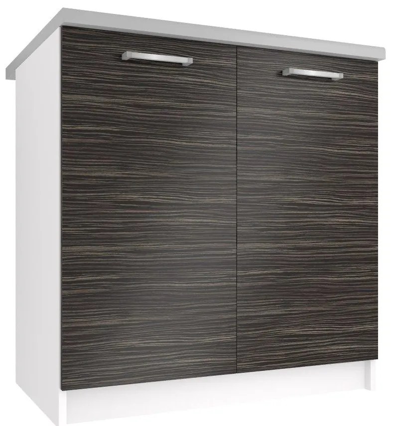 Kuchynská skrinka Belini spodná 80 cm eben kráľovský s pracovnou doskou TOR SD80/0/WT/HK/0/P