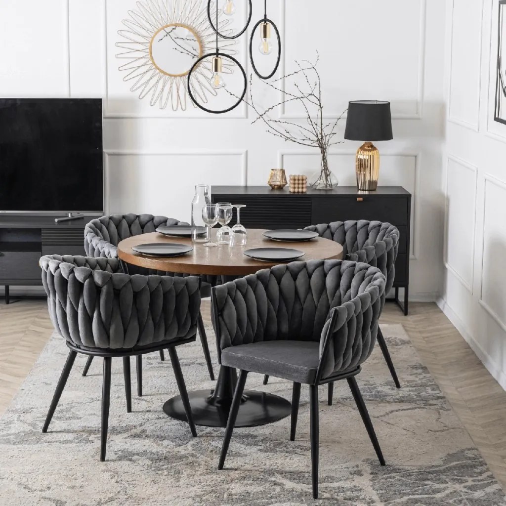 PROXIMA.store - Čalúnená jedálenska stolička ELENA FARBA: sivá
