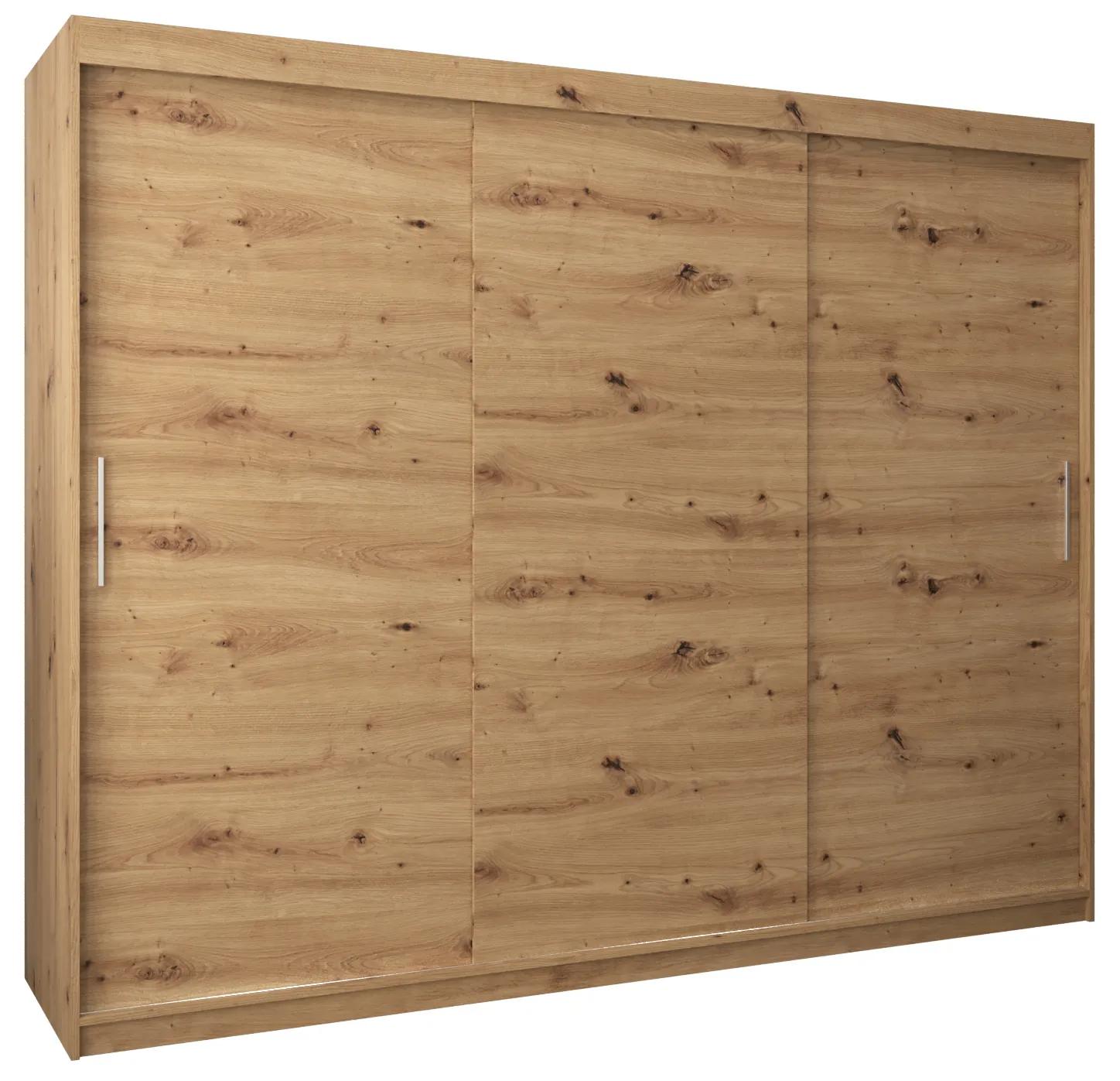 Šatníková skriňa 250 cm Toki (Dub artisan + Dub artisan). Vlastná spoľahlivá doprava až k Vám domov. 1064869