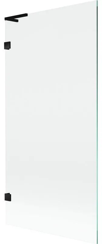 Mexen, Mexen Lunar L 1-krídlová vaňová zástena 90 x 150 cm, transparentná, čierna - 897L-090-000-70-00