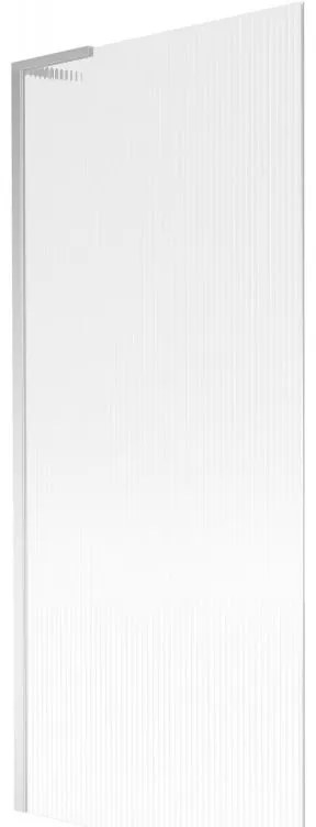 Mexen Next L, 1-krídlová vaňová zástena 80 x 150 cm, 6mm sklo s rebrovým vzorom, chrómový profil, 895-080-000-03-09-01